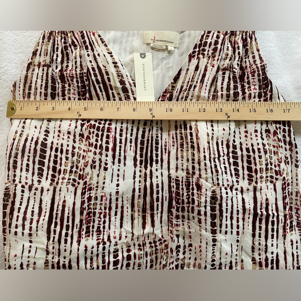 NWT‎ Anthropologie Olivia Cami Top White Red Layered Spaghetti Strap Boho Sz L - Picture 6 of 10